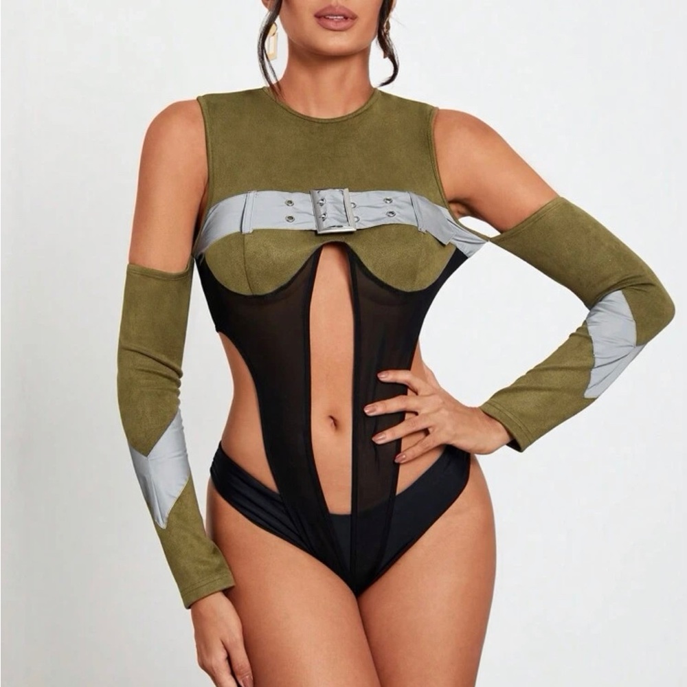 Western Buckle Cut-Out Festival Bodysuit
